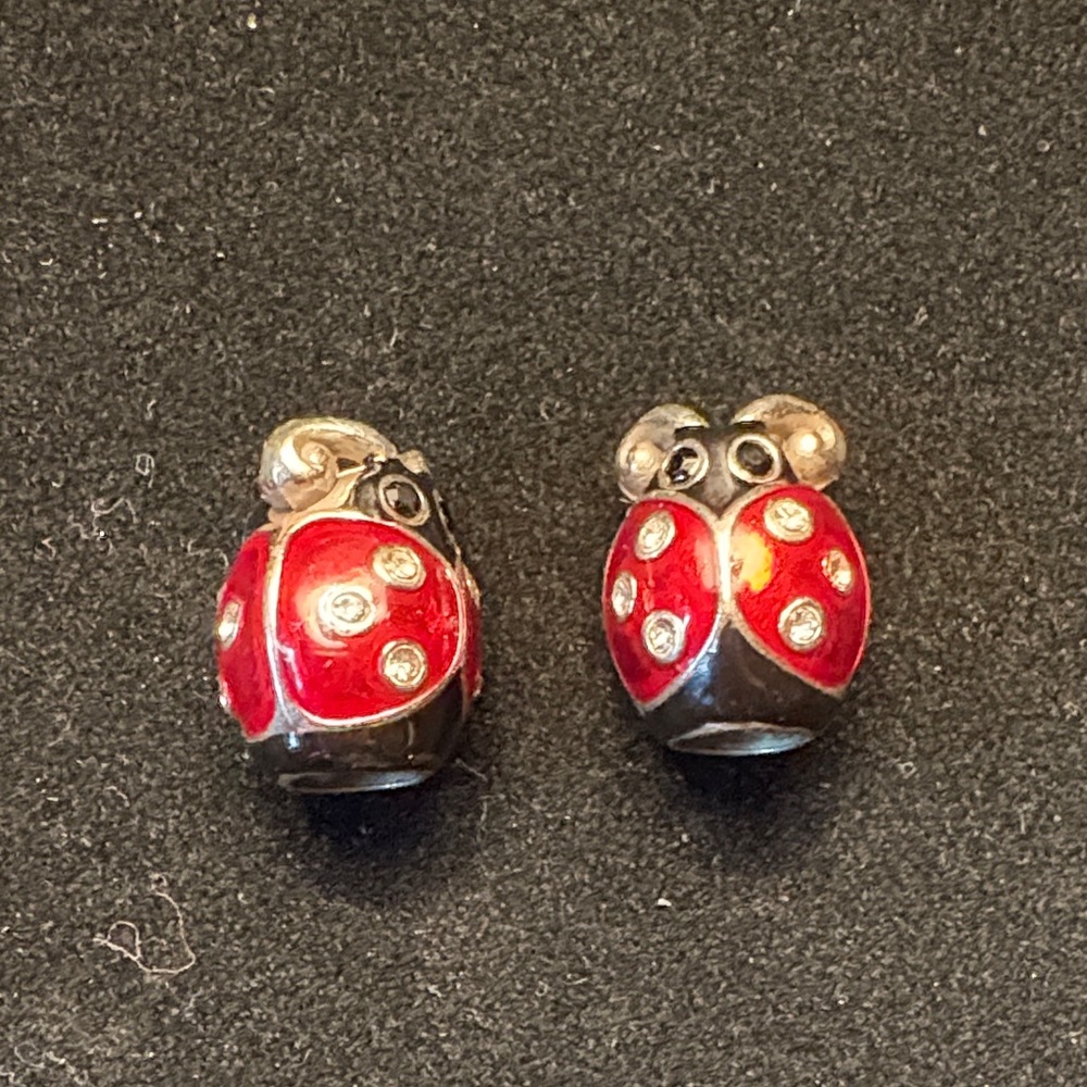 Red Ladybug charm beads - 2 available